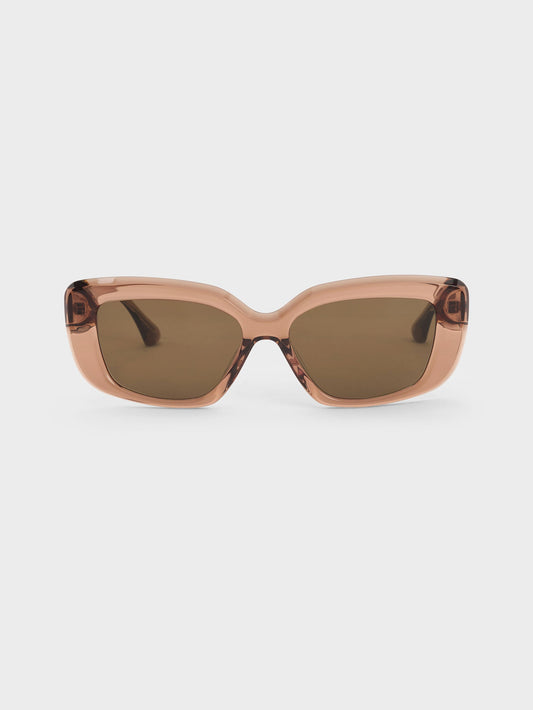 CHARLES & KEITH New / Alix Butterfly Sunglasses - Chestnut Brown