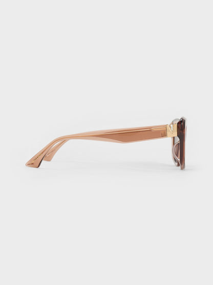 CHARLES & KEITH New / Alix Butterfly Sunglasses - Chestnut Brown