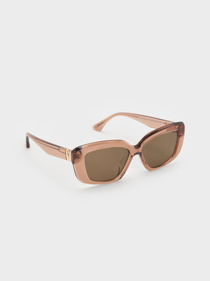 CHARLES & KEITH New / Alix Butterfly Sunglasses - Chestnut Brown