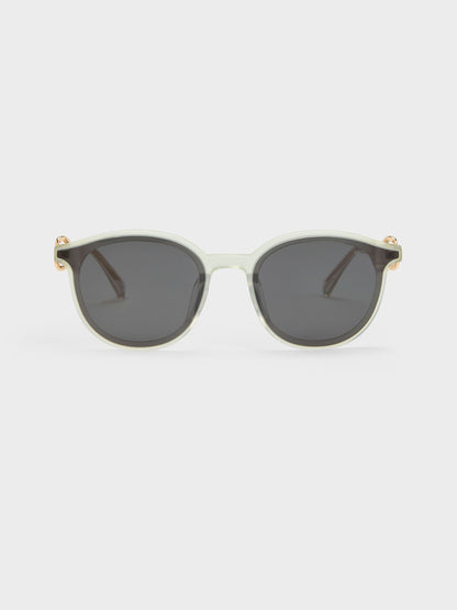 CHARLES & KEITH Discount / Ciara Heart-Motif Sunglasses - Mint Green