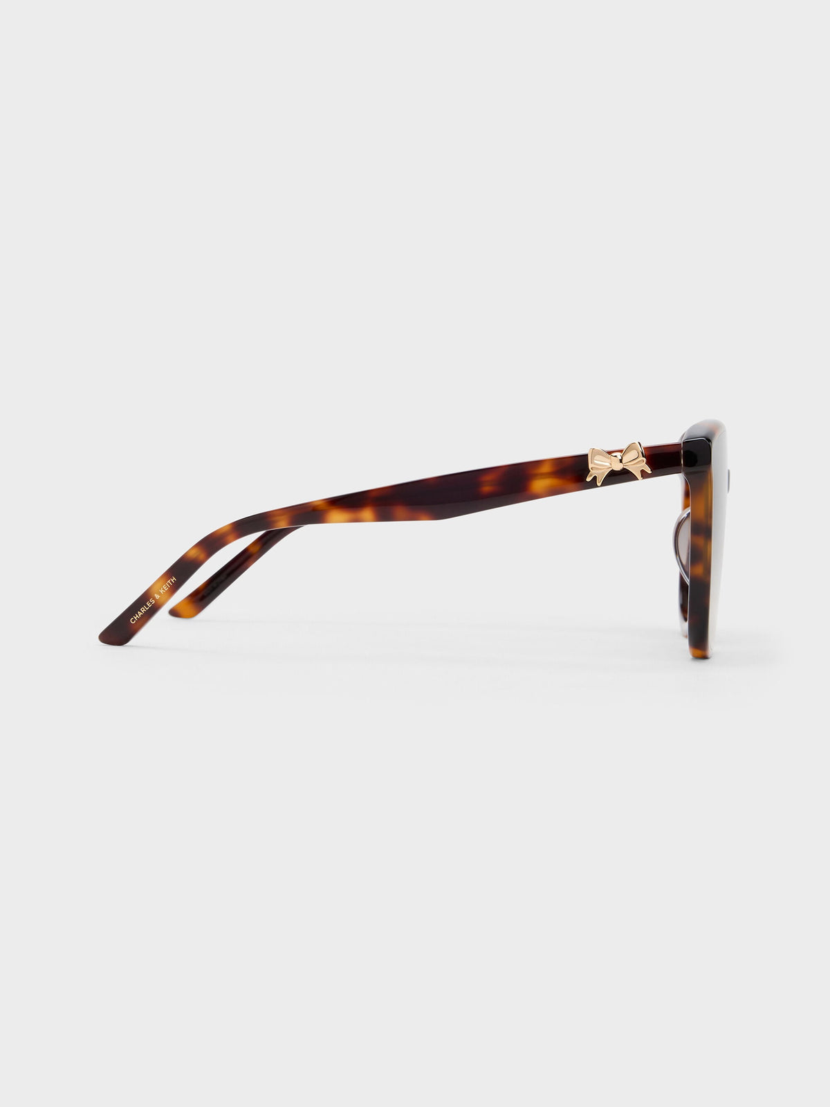 CHARLES & KEITH Recommended / Paige Bow Square Sunglasses - T. Shell