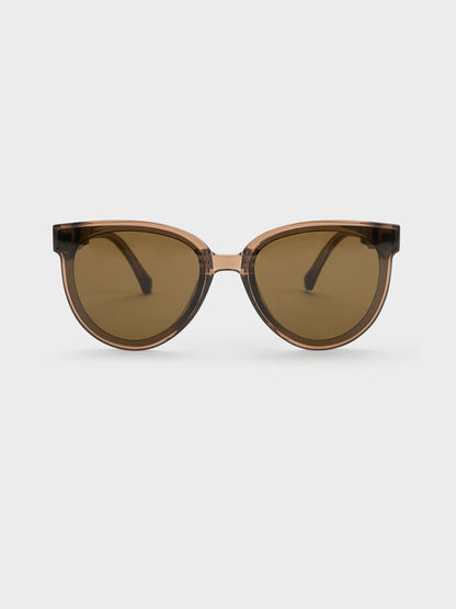 CHARLES & KEITH Premium / Brea Foldable Aviator Sunglasses - Chestnut Brown