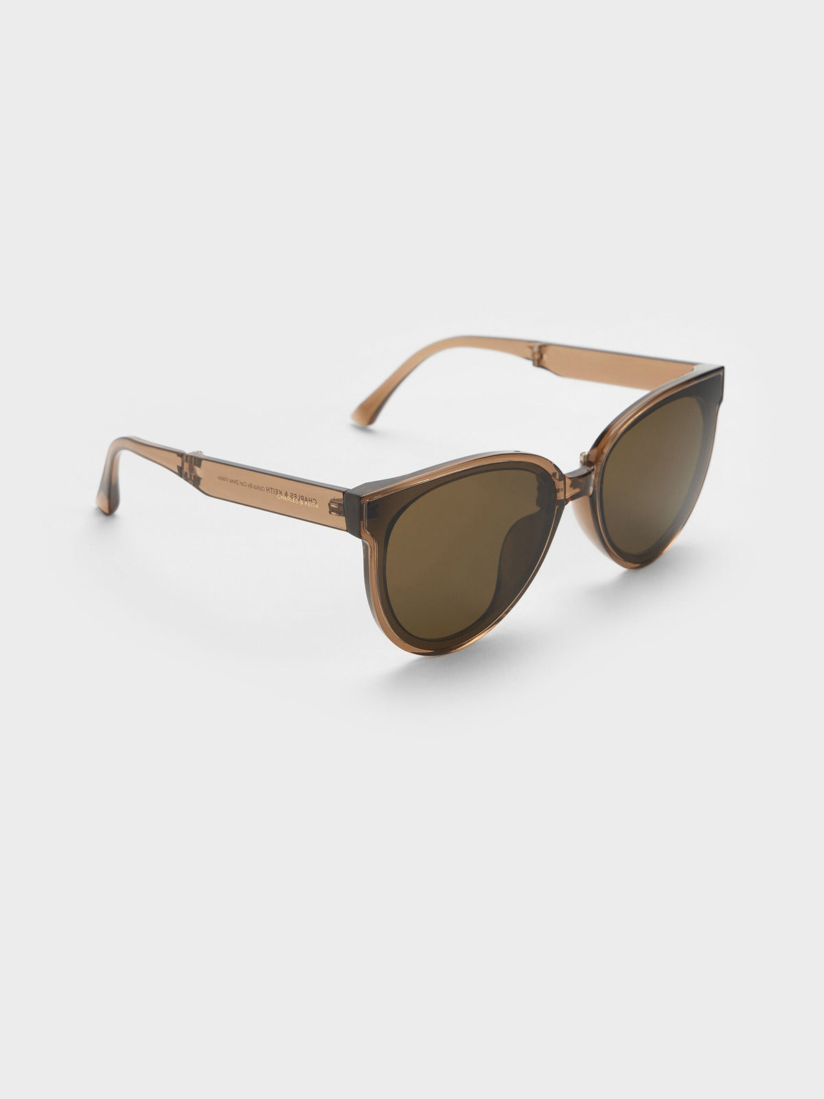 CHARLES & KEITH Premium / Brea Foldable Aviator Sunglasses - Chestnut Brown