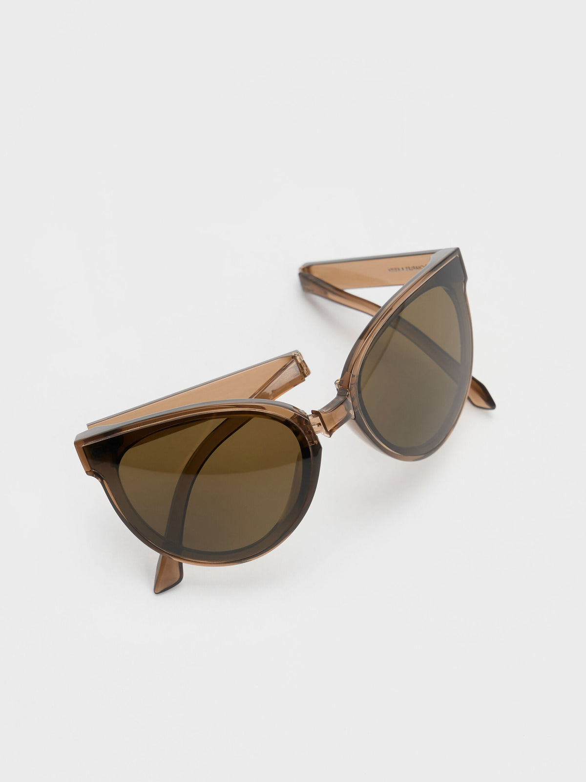 CHARLES & KEITH Premium / Brea Foldable Aviator Sunglasses - Chestnut Brown