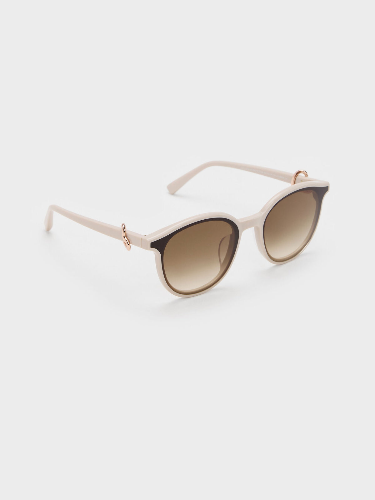 CHARLES & KEITH Top Pick / Ciara Heart-Motif Sunglasses - Oat