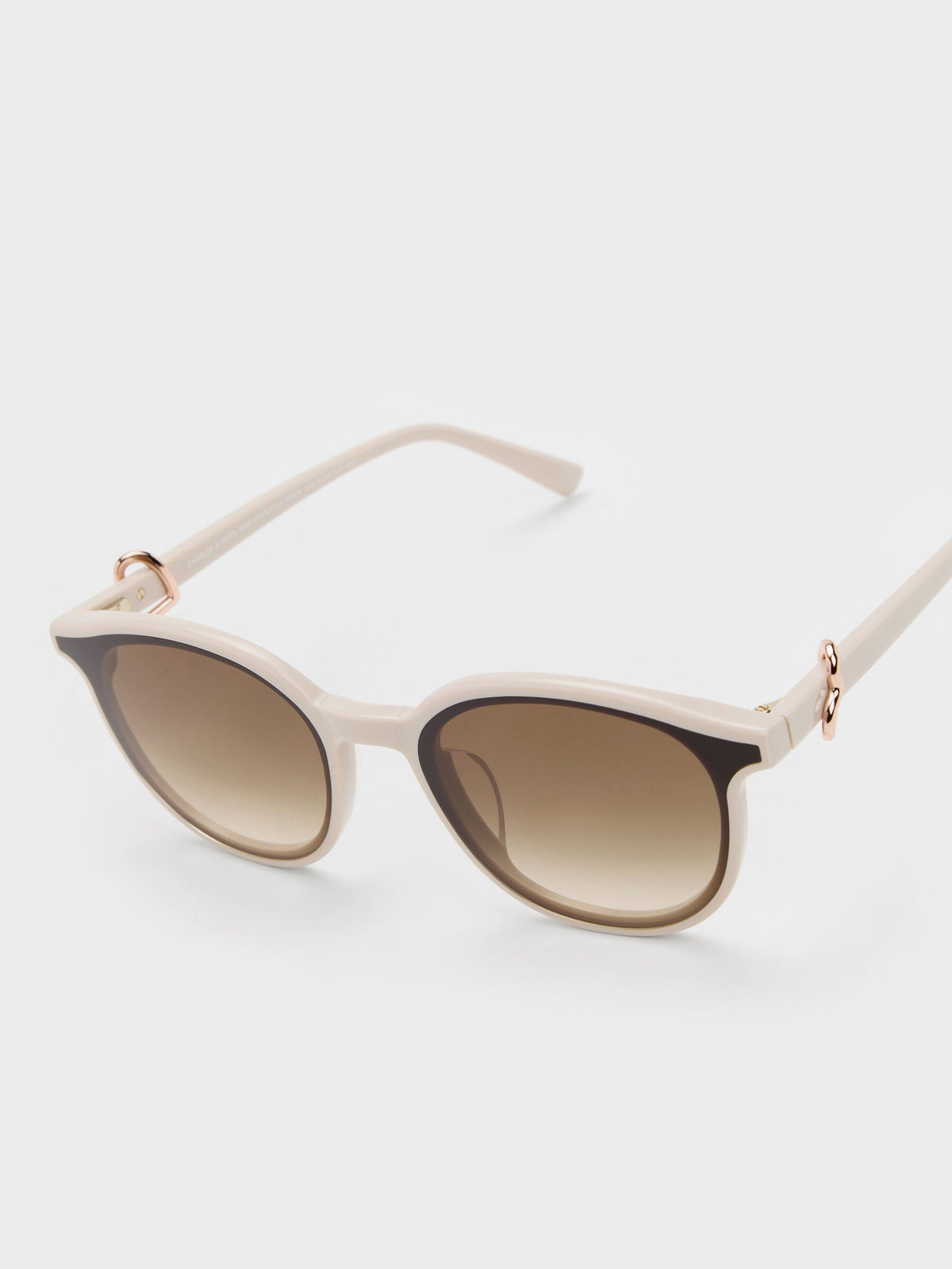 CHARLES & KEITH Top Pick / Ciara Heart-Motif Sunglasses - Oat