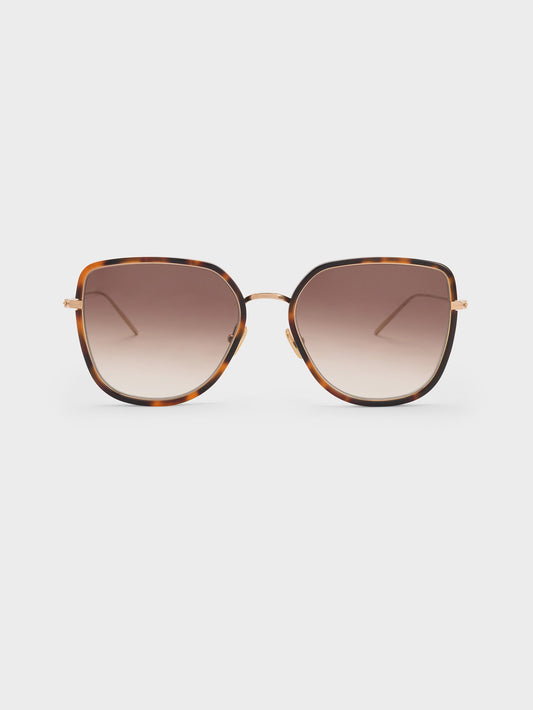 CHARLES & KEITH Customer Favorite / Lisbeth Tortoiseshell Butterfly Sunglasses - T. Shell
