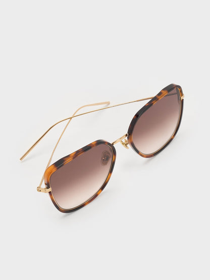 CHARLES & KEITH Customer Favorite / Lisbeth Tortoiseshell Butterfly Sunglasses - T. Shell