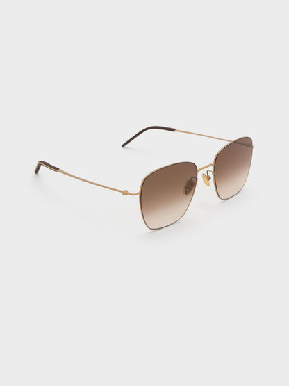 CHARLES & KEITH Recommended / Miranda Square Sunglasses - Light Gold