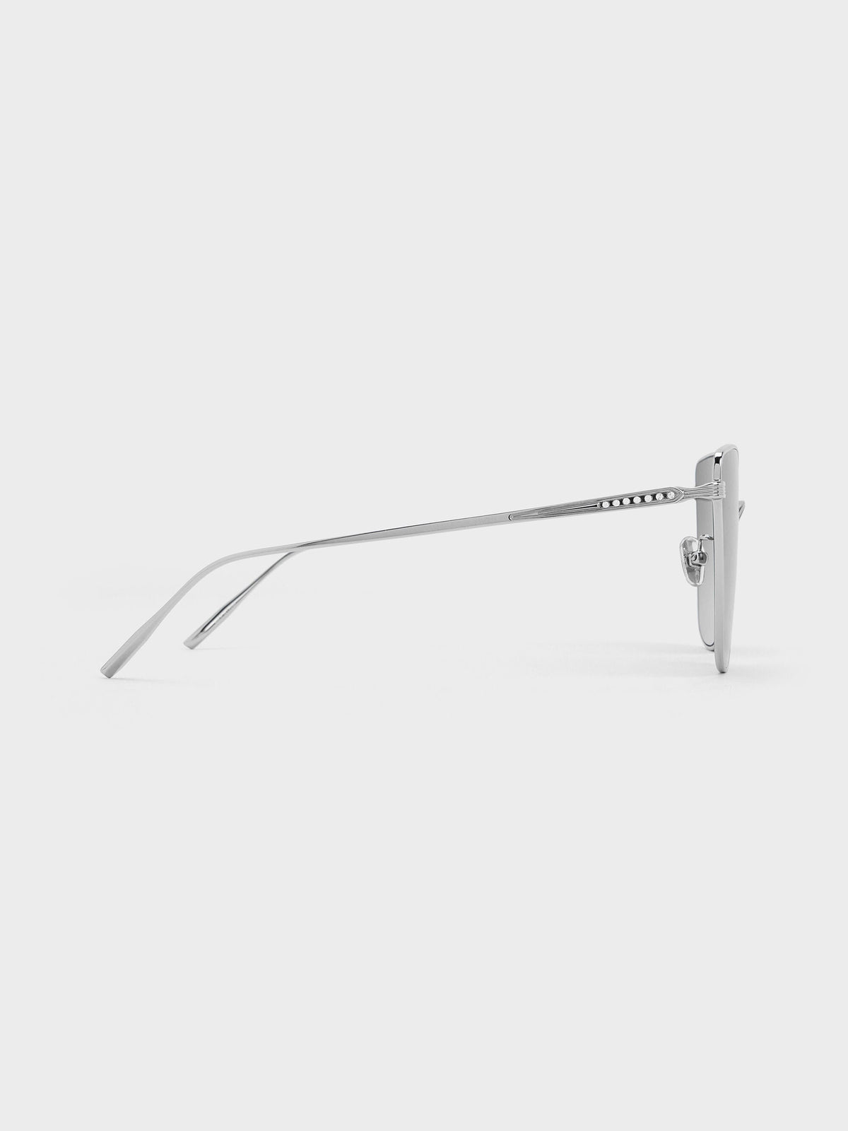 CHARLES & KEITH Smart Buy / Livonia Crystal Square Sunglasses - Silver
