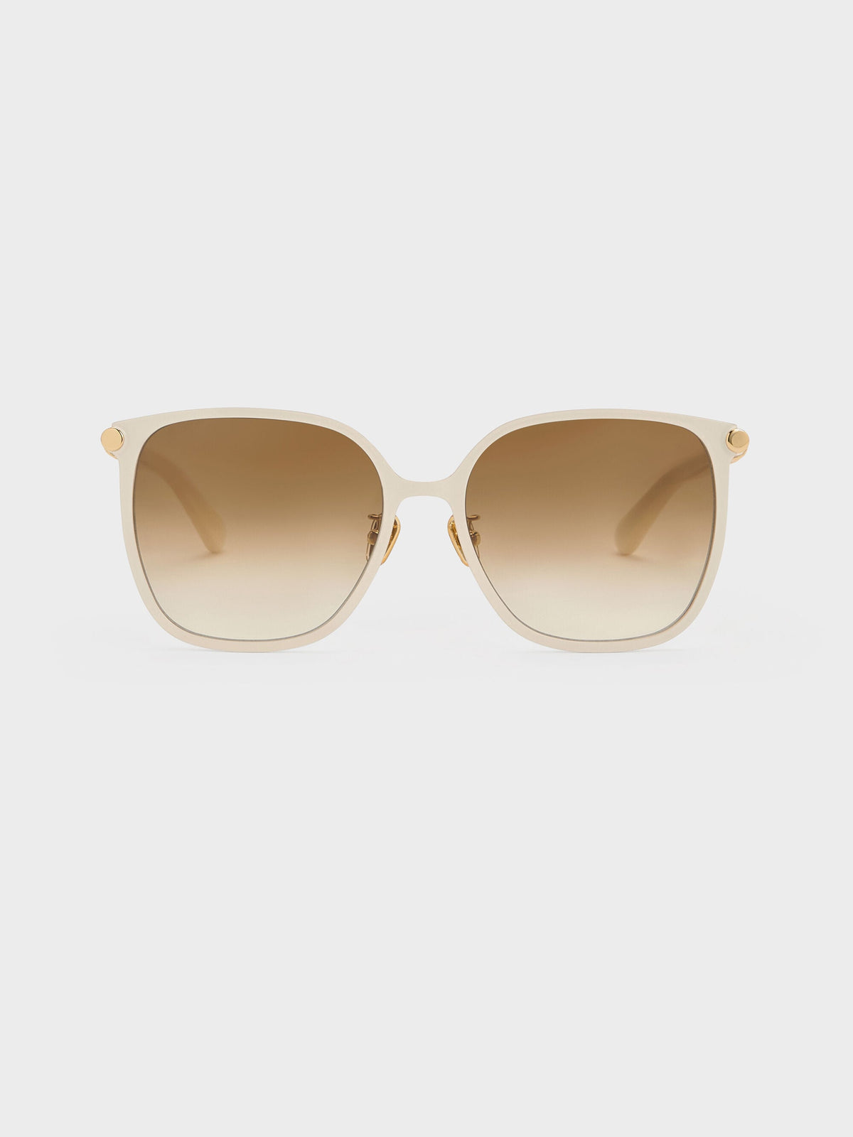 CHARLES & KEITH Discount / Ophelia Square Sunglasses - Cream
