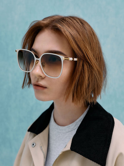 CHARLES & KEITH Discount / Ophelia Square Sunglasses - Cream