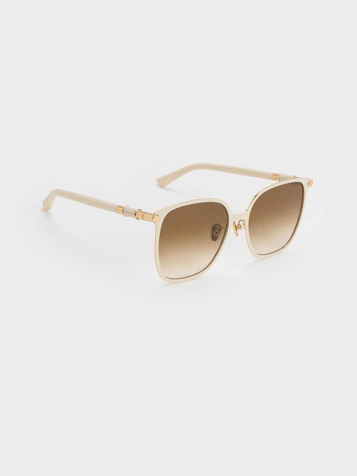 CHARLES & KEITH Discount / Ophelia Square Sunglasses - Cream