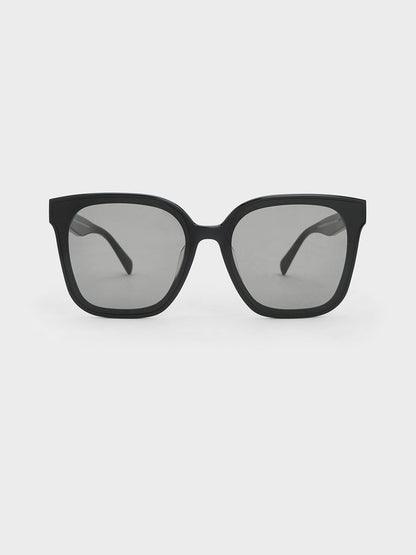 CHARLES & KEITH Quality / Gabine Oversized Butterfly Sunglasses - Black