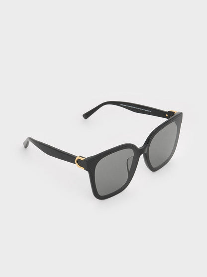 CHARLES & KEITH Quality / Gabine Oversized Butterfly Sunglasses - Black